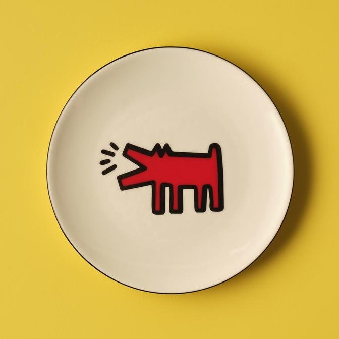 Keith Haring Paw Porselen Pasta Tabağı Kırmızı (19 cm)