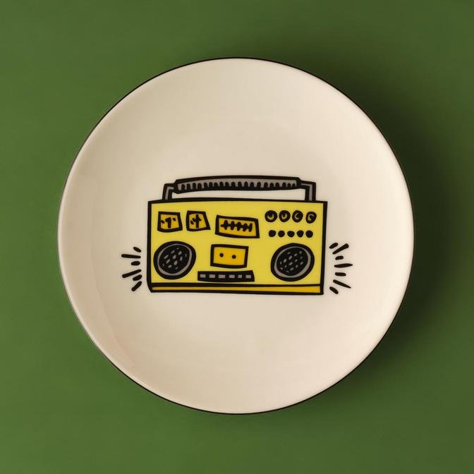 Keith Haring Fun Porselen Pasta Tabağı Sarı (19 cm)