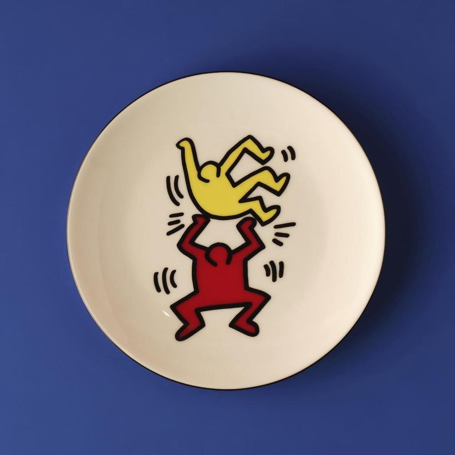  Keith Haring Double Porselen Pasta Tabağı 4'lü (19 cm)