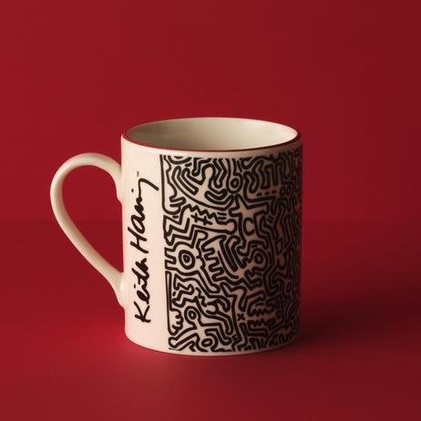 Keith Haring Cartoon Porselen Kupa Siyah (390 cc)