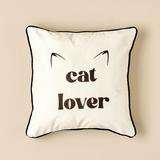Cat Lover Kırlent Siyah-Beyaz (45x45 cm)
