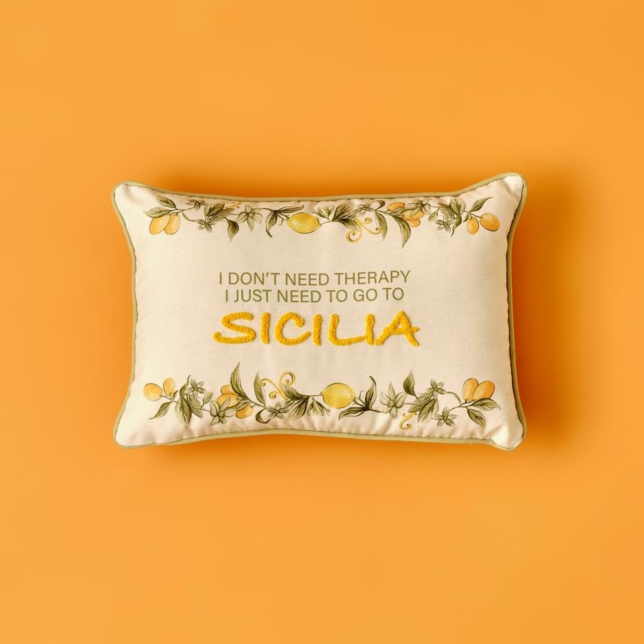  Sicilia Punch Nakışlı Kırlent (35x50 cm)