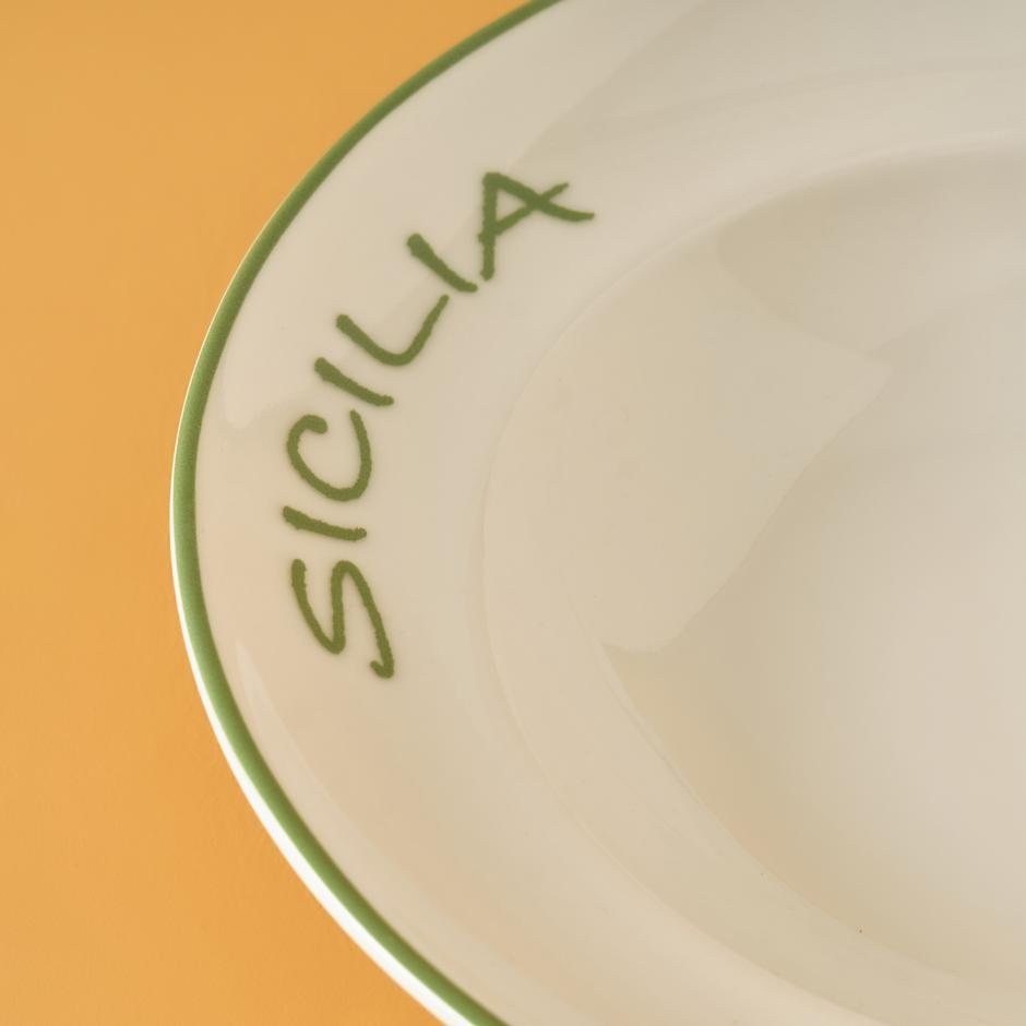  Sicilia Porselen Makarna Tabağı Yeşil (28 cm)