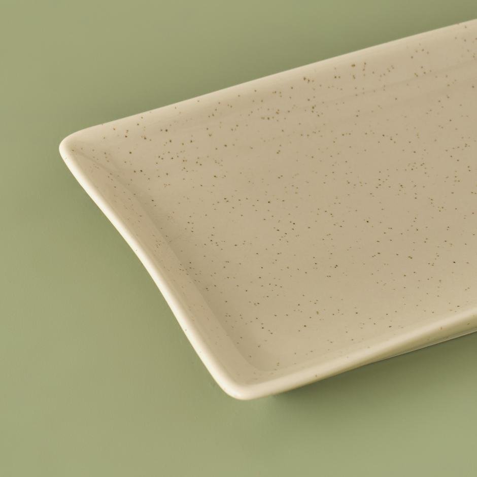  Sand Porselen Sunum Tabağı Krem (13x18 cm)