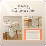 Serenity 8 Kişilik 10 parça  Masa Örtüsü Seti