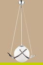  Phoenix Tekli Cam Avize Krom (35x70 cm)
