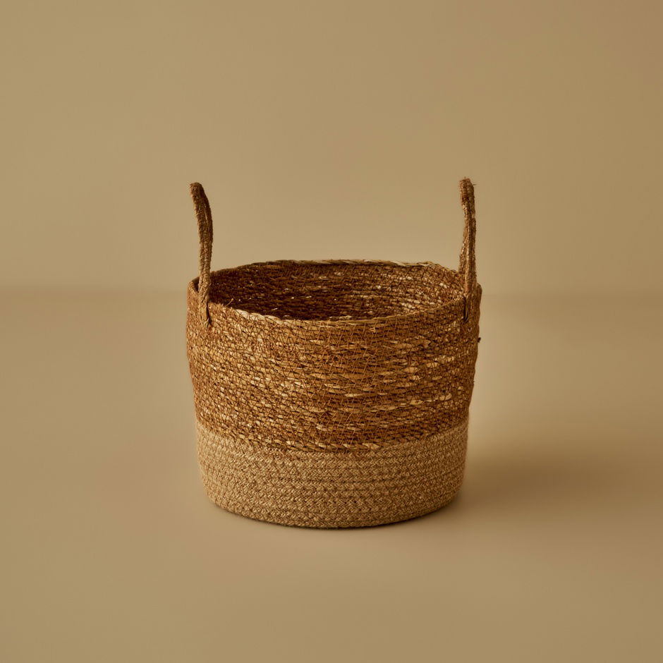  Aster Hasır Dekoratif Sepet Naturel (25x21 cm)