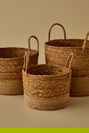  Aster Hasır Dekoratif Sepet Naturel (25x21 cm)