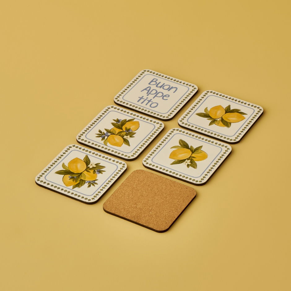  Lemoncello 6'lı Bardak Altlığı (10x10 cm)