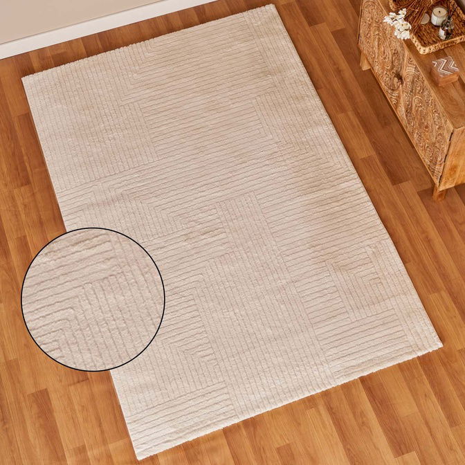 Vento Modern Halı Beyaz (80x300 cm)
