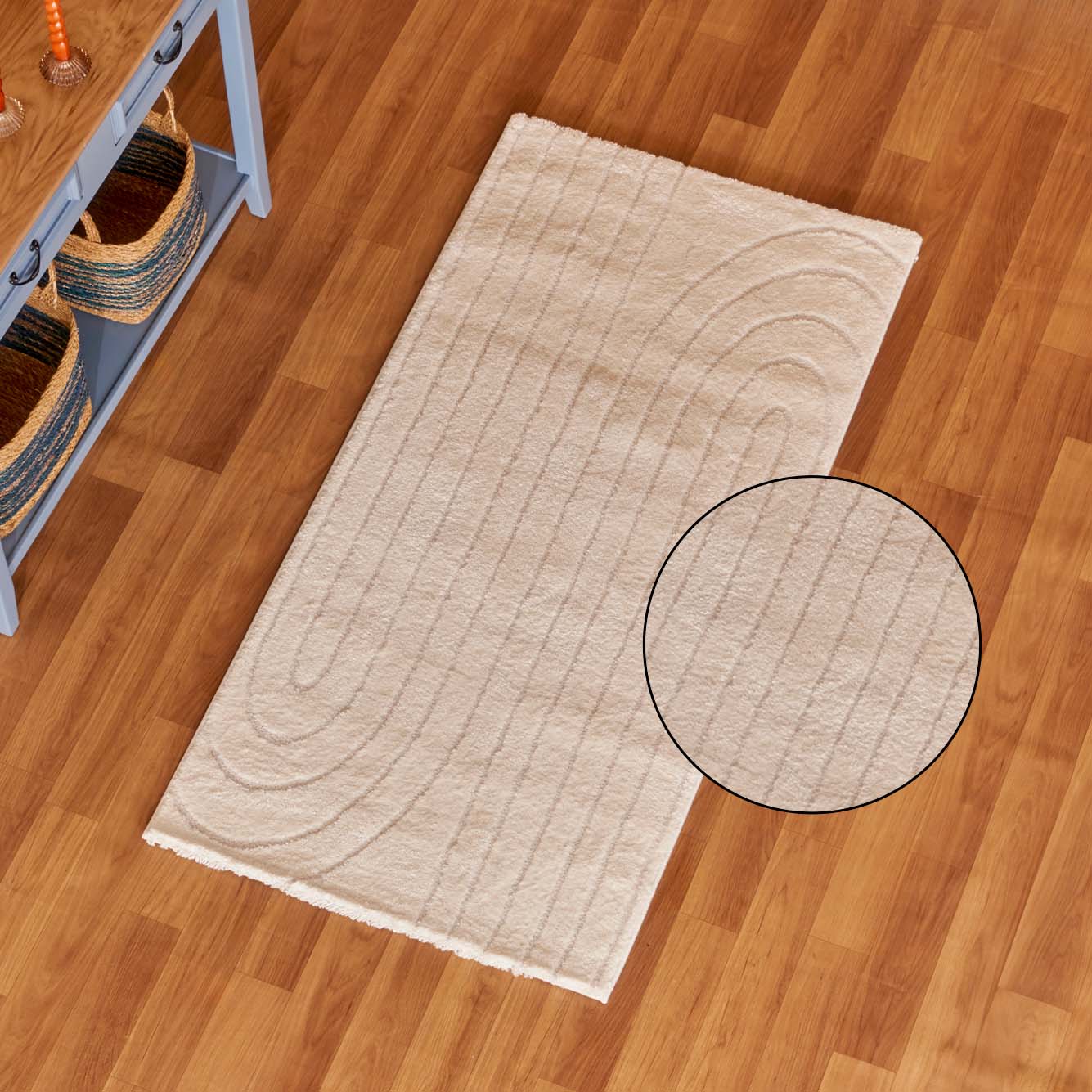 Alora Modern Halı Beyaz (80x200 cm)