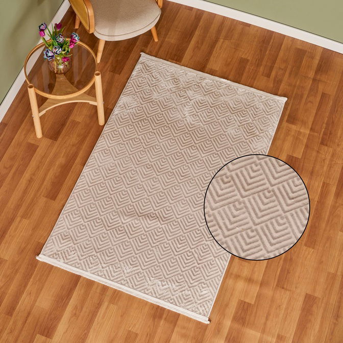 Veluna Modern Halı Beyaz (80x300 cm)