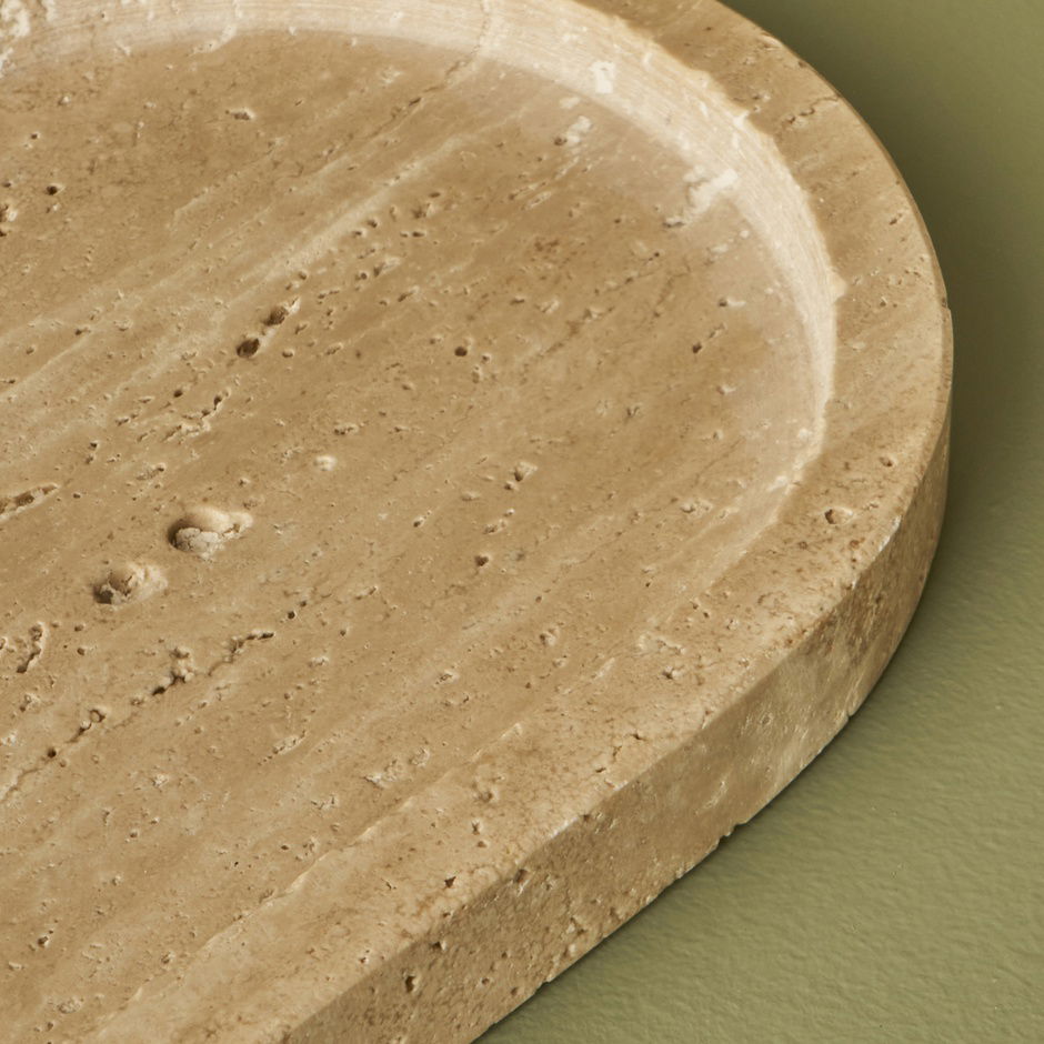  Ephesus Traverten Oval Dekoratif Tabak