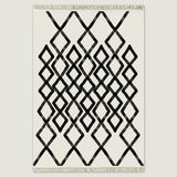 %100 Pamuk Spirit Kilim Beyaz-Siyah (120x180 cm)