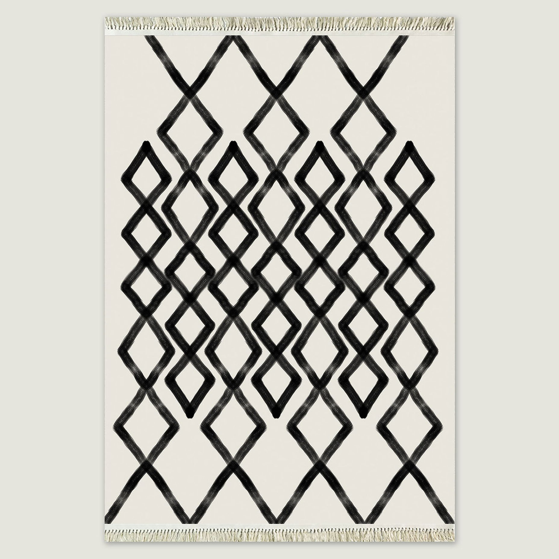 %100 Pamuk Spirit Kilim Beyaz-Siyah (120x180 cm)