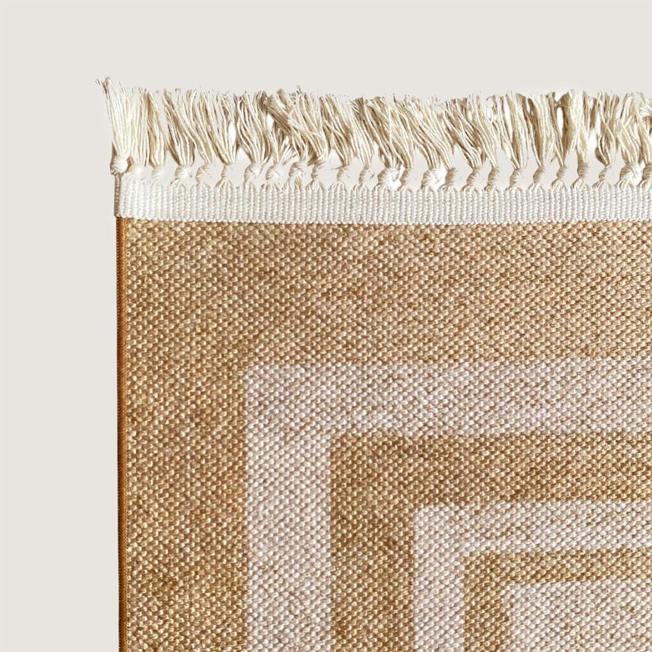  %100 Pamuk Cheer Kilim Naturel-Beyaz (120x180 cm)
