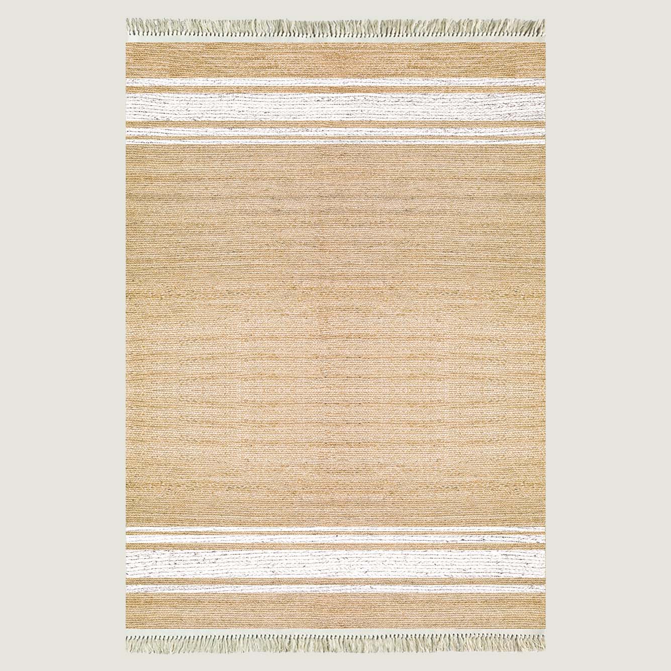 %100 Pamuk Sleek Kilim Naturel-Beyaz (150x230 cm)