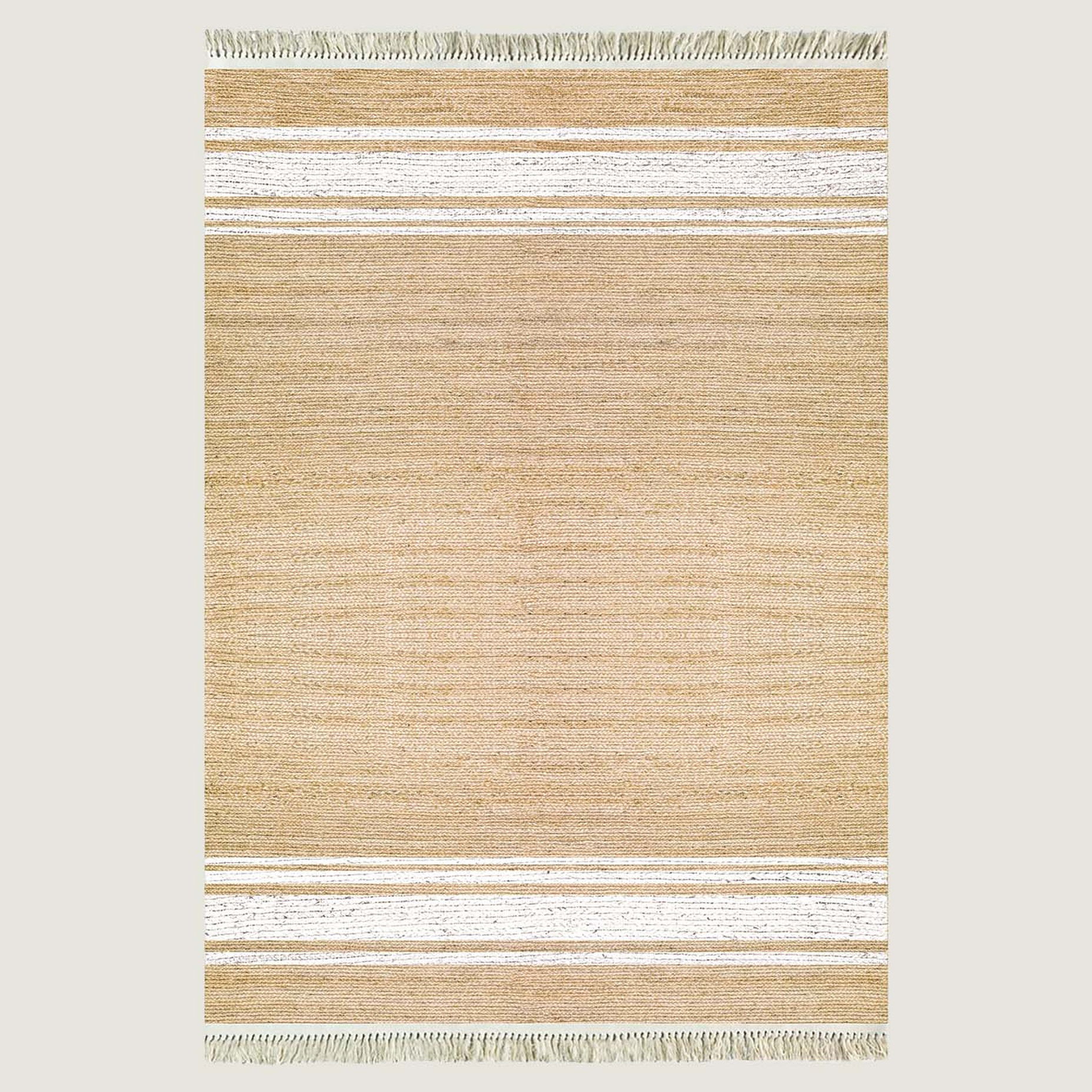 %100 Pamuk Sleek Kilim Naturel-Beyaz (150x230 cm)