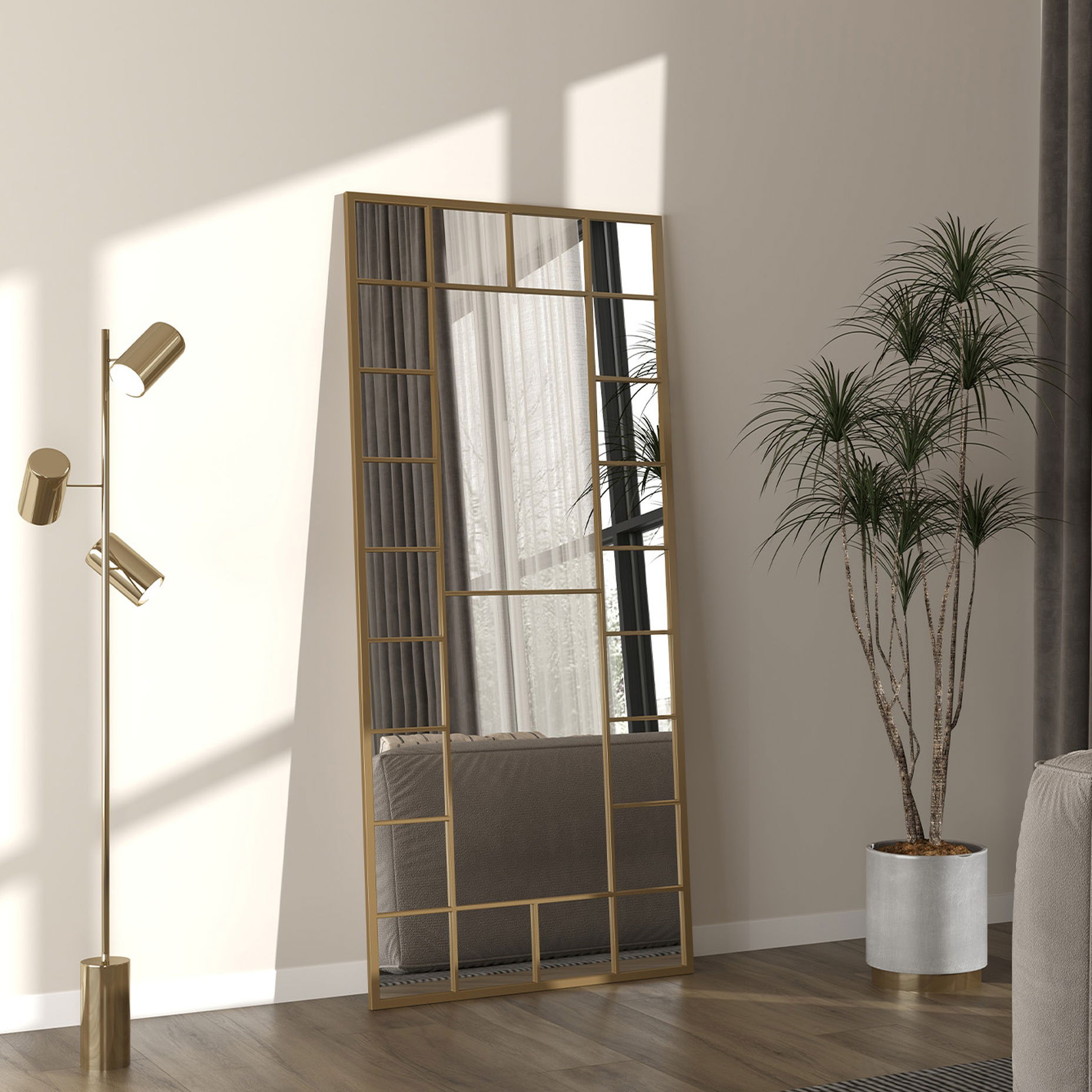 Selene Boy Aynası Gold (80x180 cm)