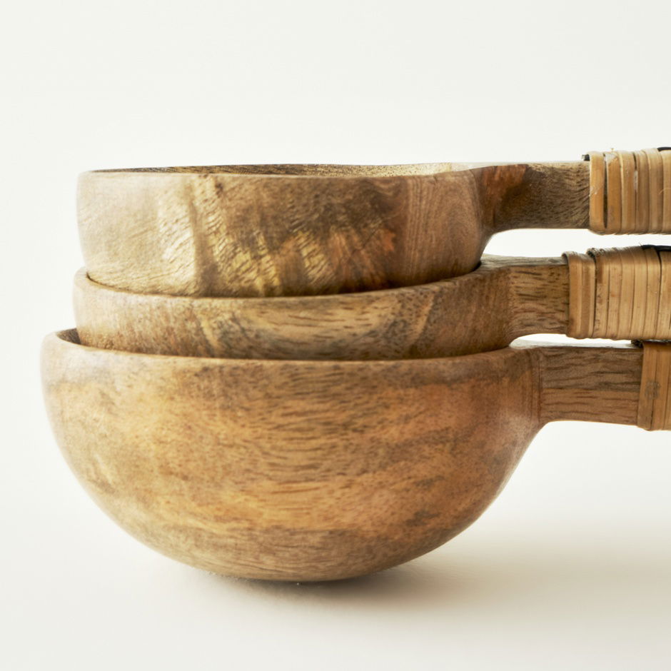  Varna 3'lü Ölçü Kaşığı Seti Naturel (21,5x8,5x5,5 cm)