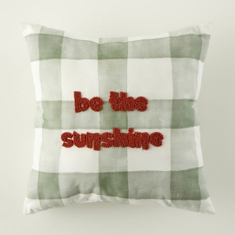 Sunshine Punchlı Çocuk Kırlent Yeşil (35x35 cm)