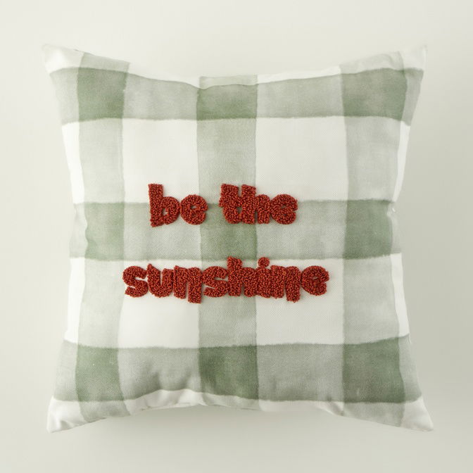 Sunshine Punchlı Çocuk Kırlent Yeşil (35x35 cm)
